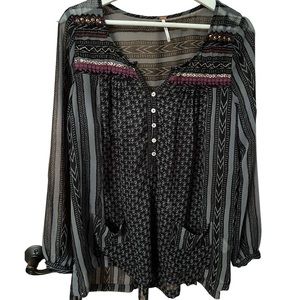 Free People Ling Sleeve Blouse